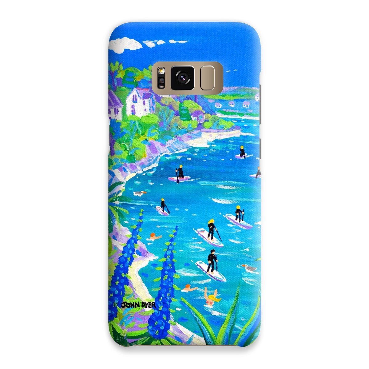 Snap Art Phone Case. SUP Paddleboarding, Gannel Estuary, Newquay. Artist John Dyer. Cornwall Art Gallery