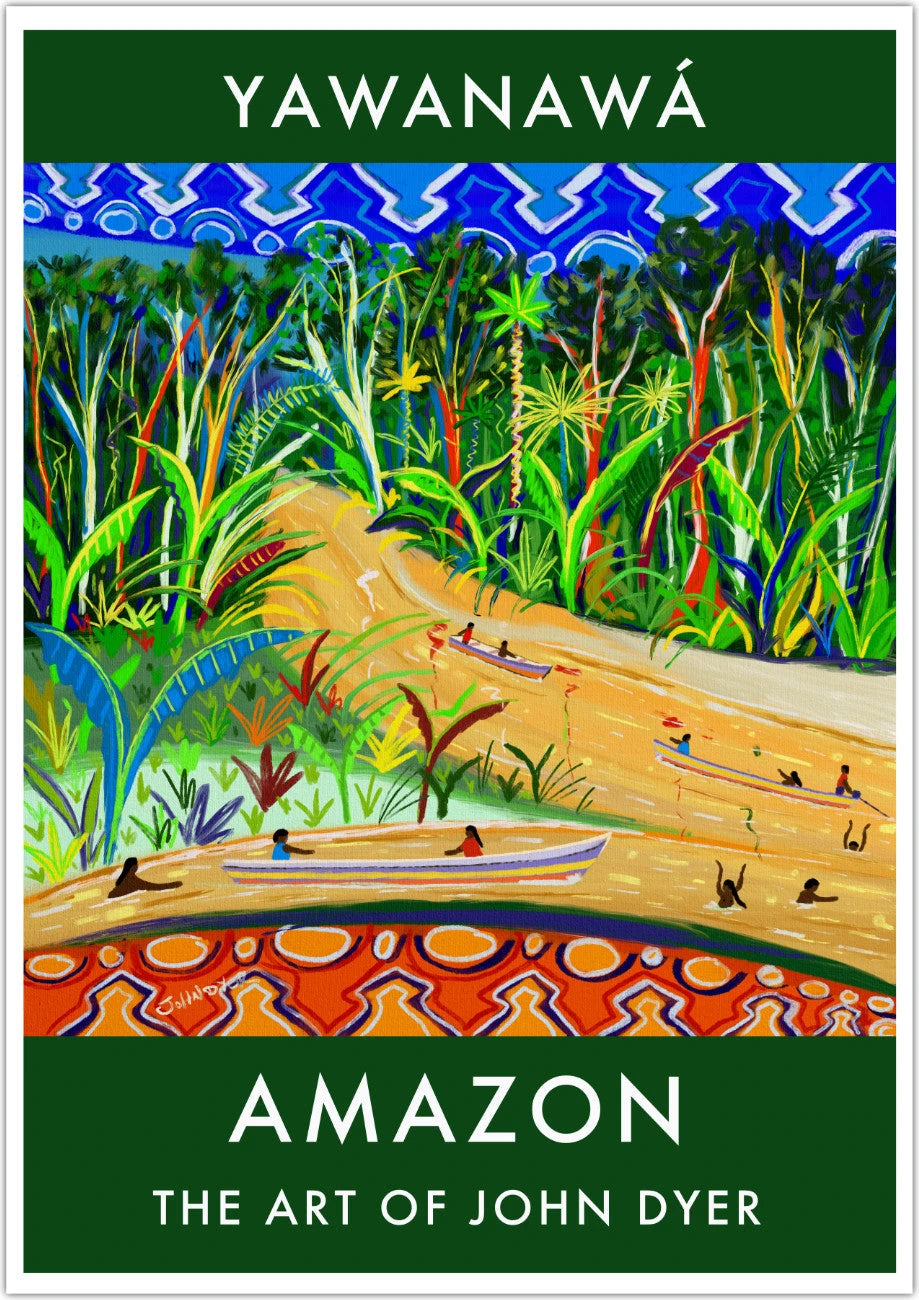 Vintage Style Jungle Wall Art Poster Print by John Dyer. 'River of Life, Rio Gregorió, Amazon'. John Dyer