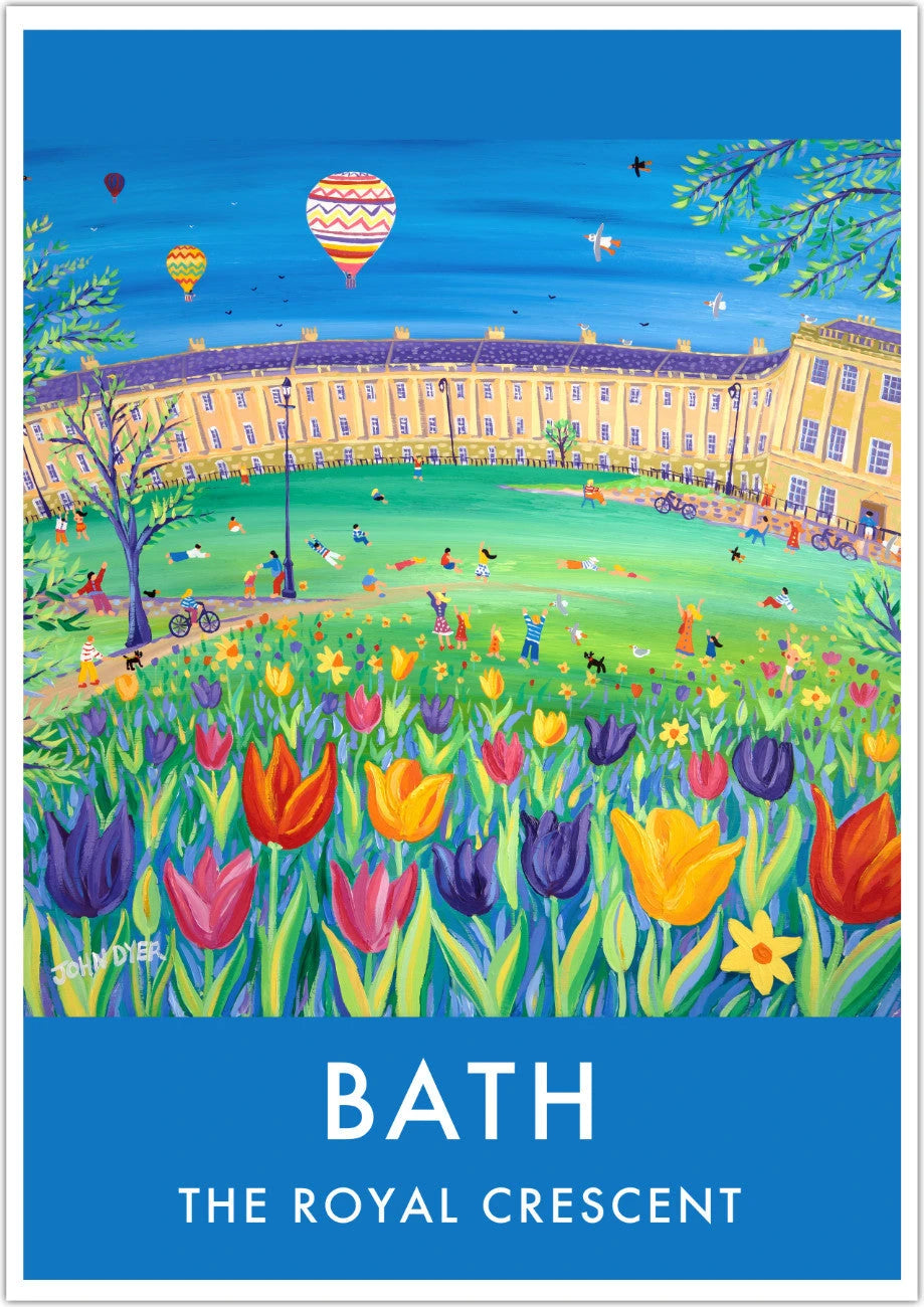 Vintage Style Travel Garden Poster by John Dyer of The Royal Crescent, Bath, Somerset John Dyer