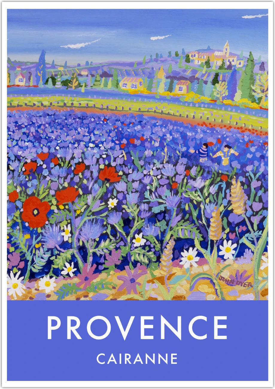 Cairanne, Provence, France. Vintage Style Travel Poster by John Dyer