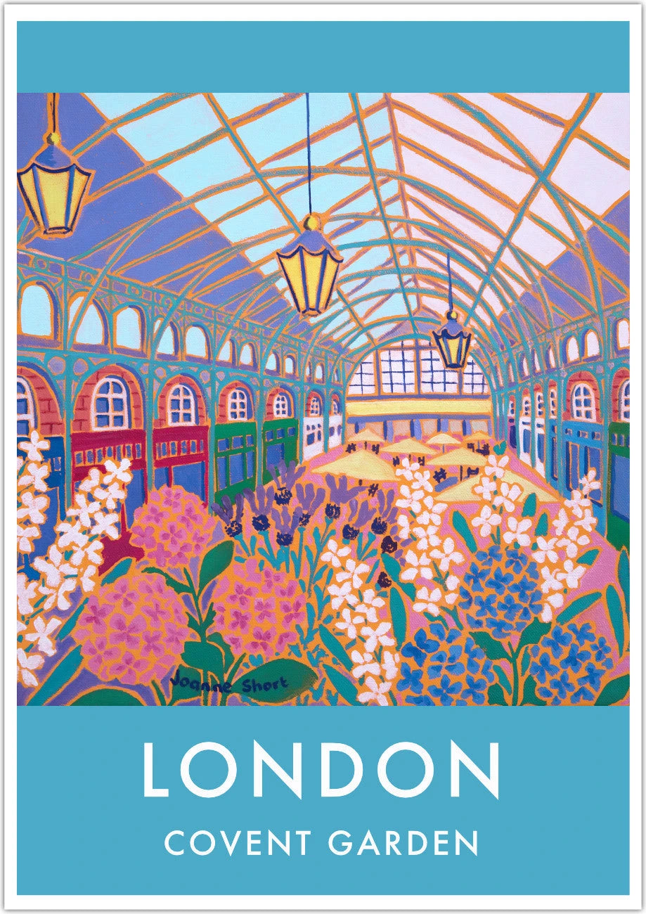 Vintage Style Travel Art Poster Print by Joanne Short of Covent Garden, London Joanne Short