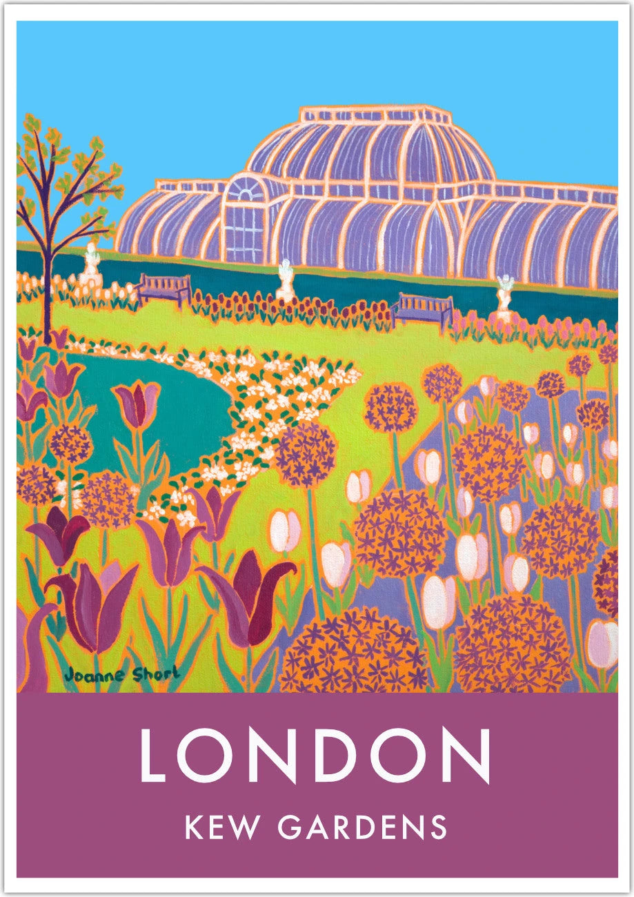 Vintage Style Travel Poster Print by Joanne Short of Kew Gardens, London Joanne Short