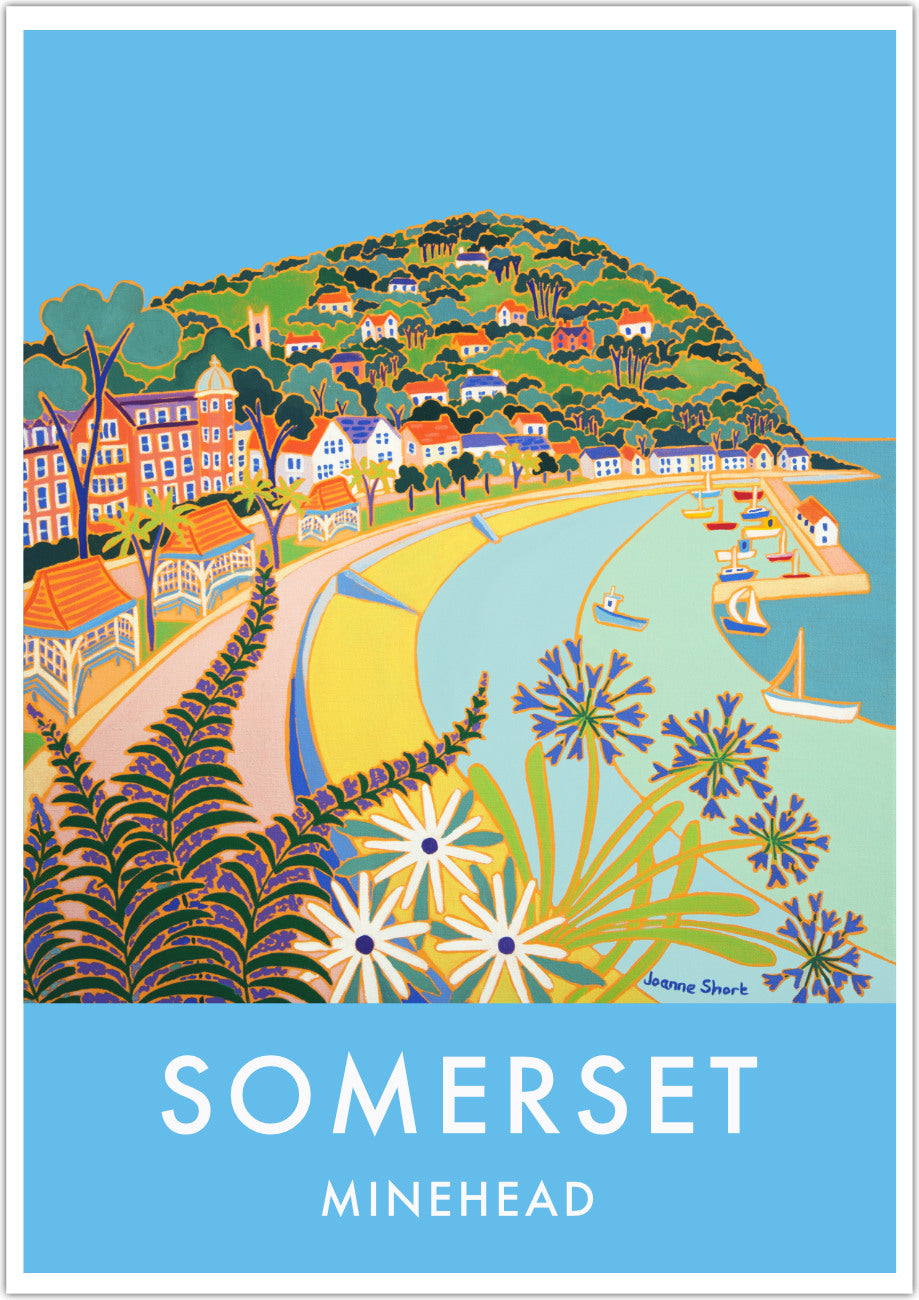 Vintage Style Travel Wall Art Poster Print by Joanne Short of Minehead, Somerset