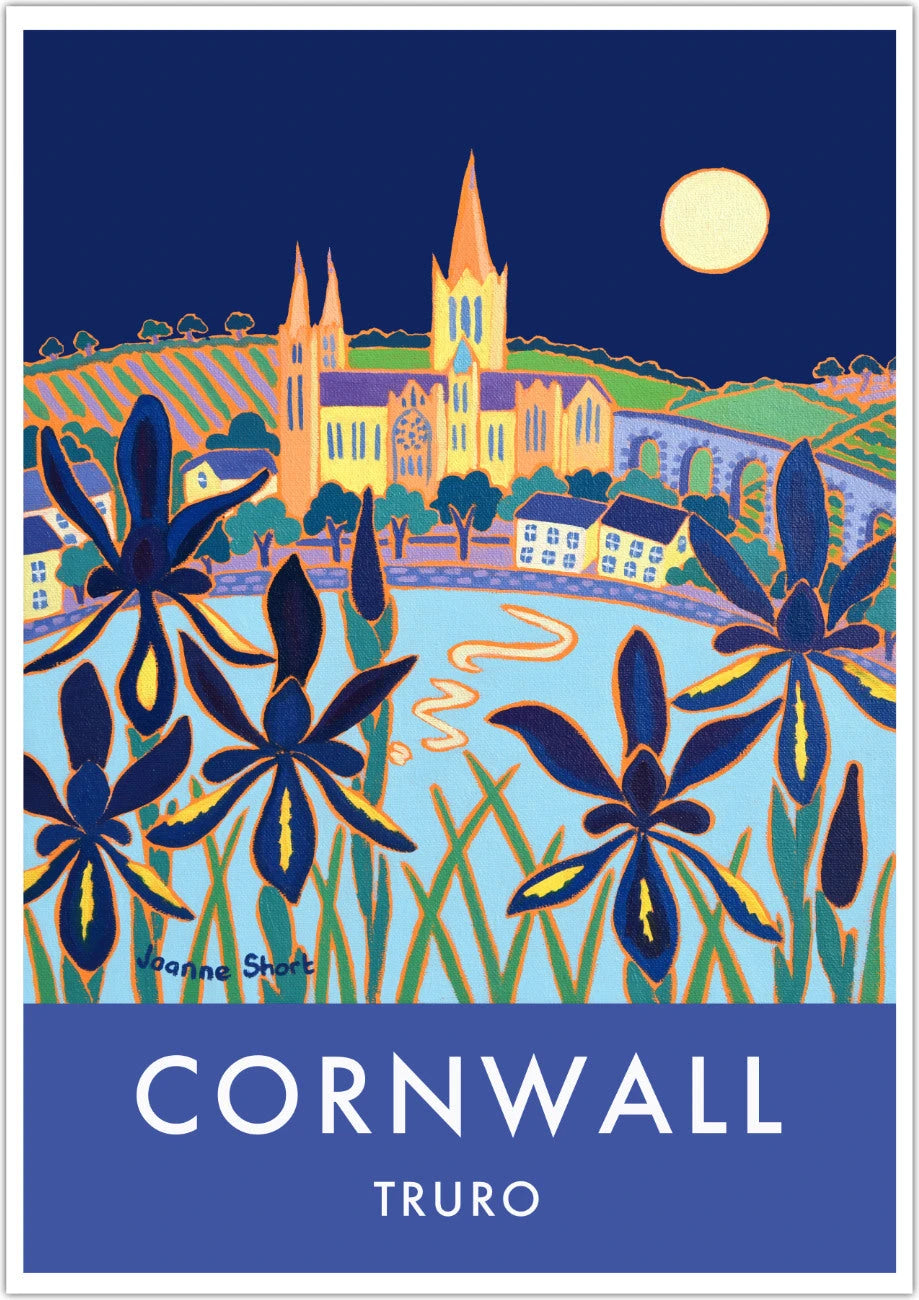 Truro Art Prints of Cornwall by Cornish Artist Joanne Short. Vintage Style Poster Print Art for Homes. Cornwall Art Gallery Joanne Short