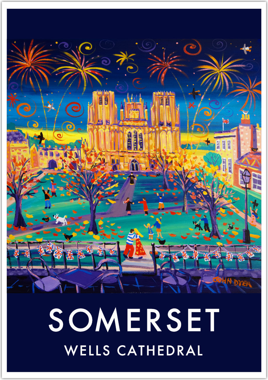 Wall Art Poster Garden Print by John Dyer. Wells Cathedral, Somerset. Somerset Art Gallery