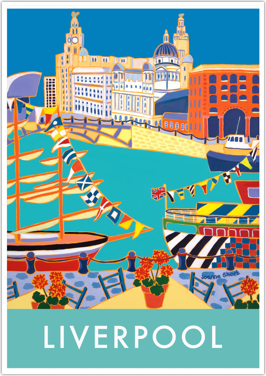 Liverpool Vintage Style Wall Art Travel Poster by Joanne Short. Liverpool Art Gallery