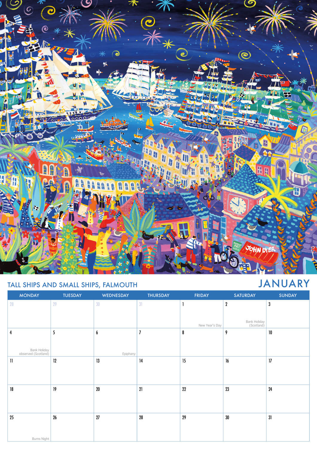 2021 Calendar of Cornwall by Cornish artist John Dyer