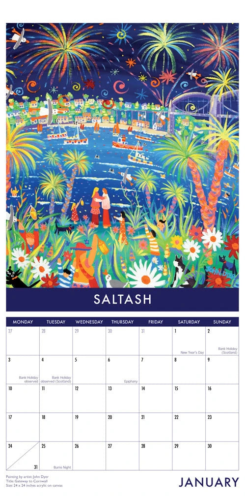 2022 Cornwall Art UK Calendar by Artists John Dyer & Joanne Short