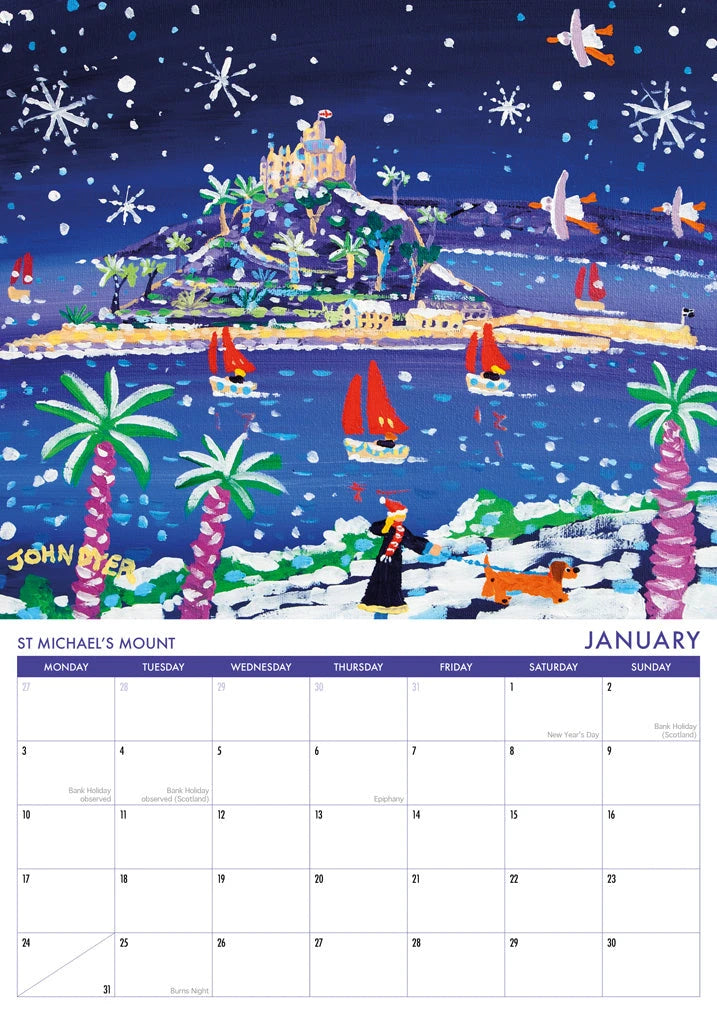 2022 Cornwall Art UK Calendar by Artist John Dyer
