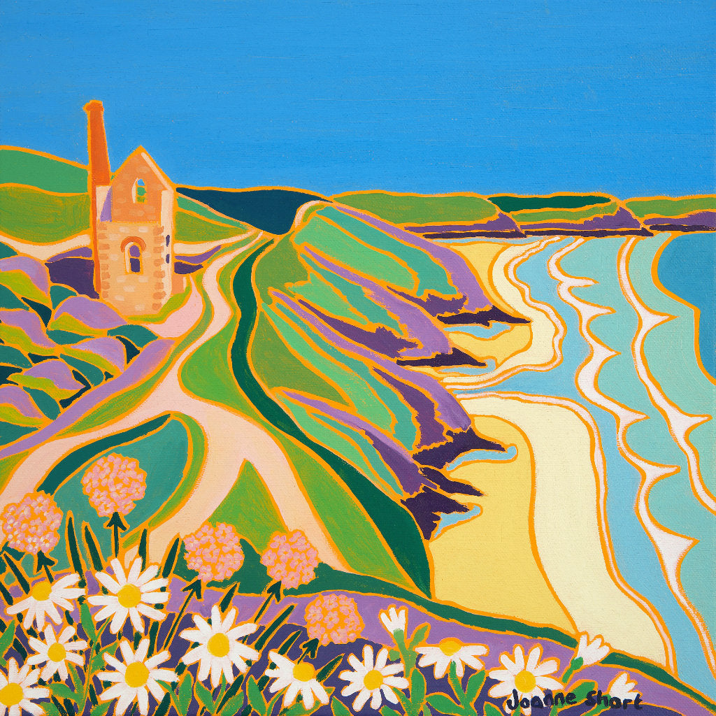 Joanne Short Painting. Walking to Chapel Porth
. 12 x 12 inches, oil on canvas