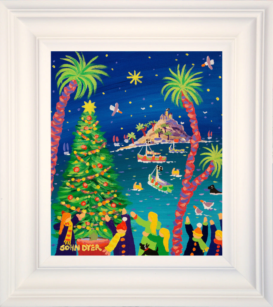 John Dyer Painting. Mount's Bay Christmas.
12 x 10 inches, acrylic on canvas