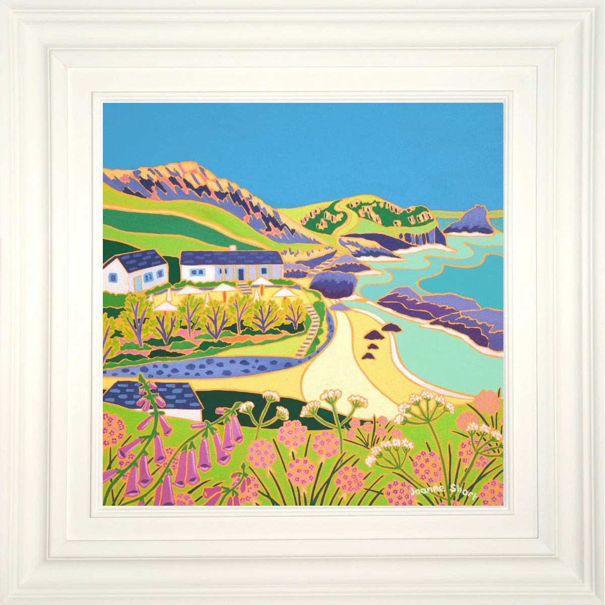 'Coastal Walk to Kynance Cove',
18 x 18 inches, oil on canvas. Painting by Cornish Artist Joanne Short. Cornish Art from our Cornwall Art Gallery Joanne Short
