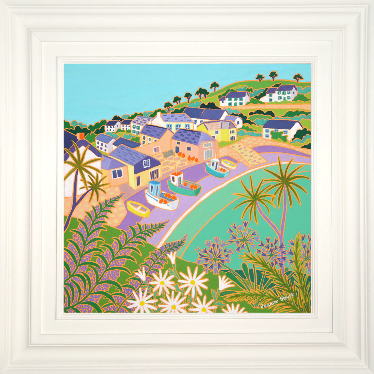 'Cornish Garden, Cadgwith',
18 x 18 inches, oil on canvas. Painting by Cornish Artist Joanne Short. Cornish Art from our Cornwall Art Gallery