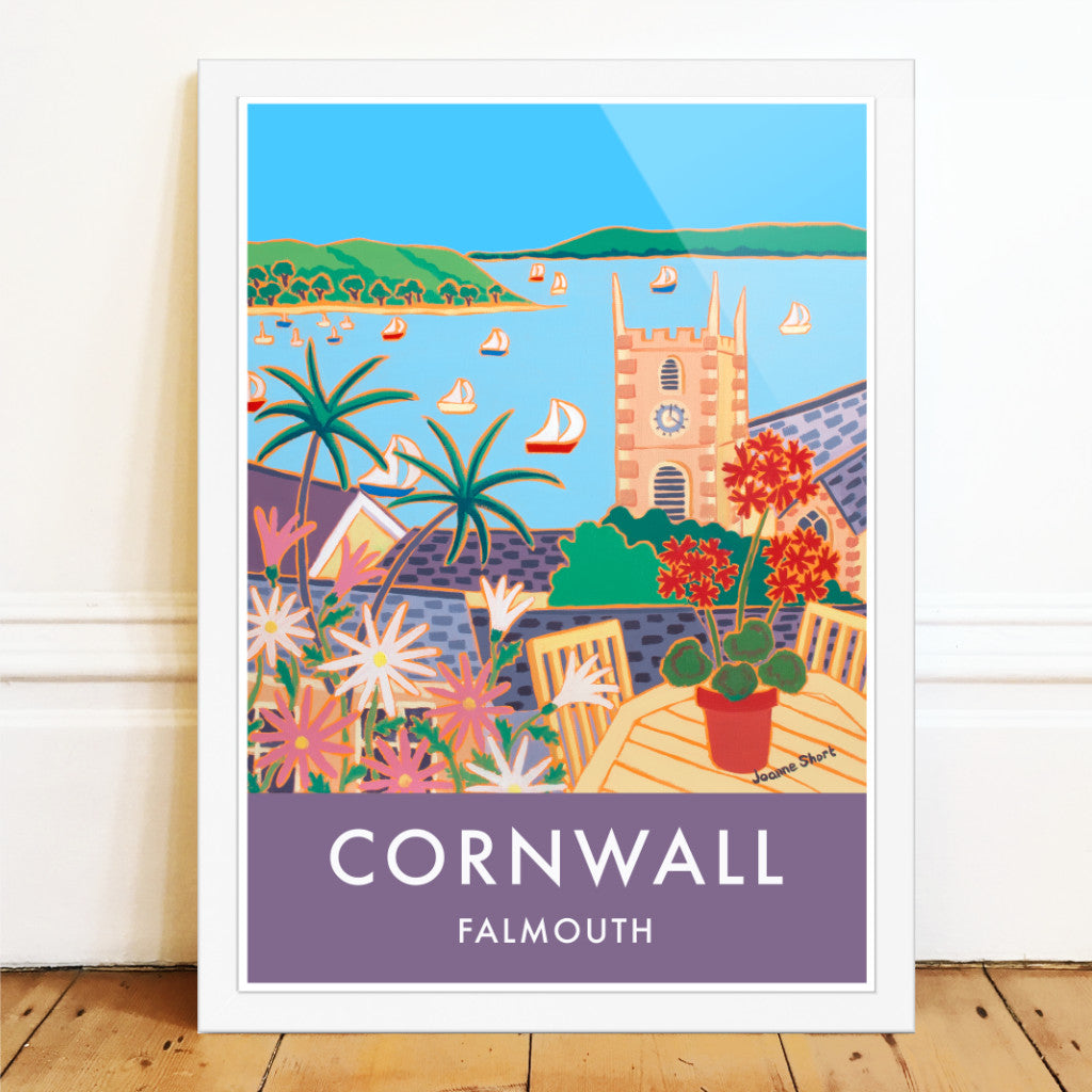 Falmouth Art Prints of Cornwall by Cornish Artist Joanne Short. Cornwall Art Gallery, Vintage Style Posters.