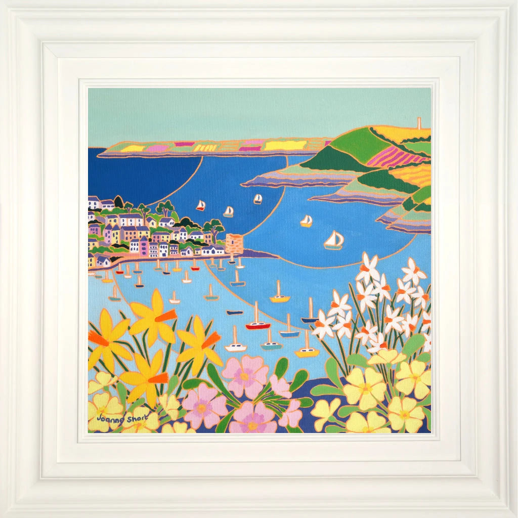 Cornwall Gallery Painting by Joanne Short. 'Spring Flowers Polruan'.
18 x 18 inches, oil on canvas Joanne Short