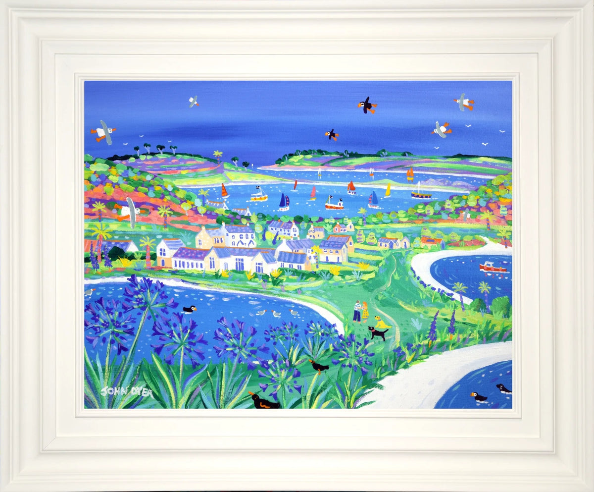 John Dyer Painting. Agapanthus Days at Hell Bay, Bryher. 18x24 inches acrylic on canvas John Dyer