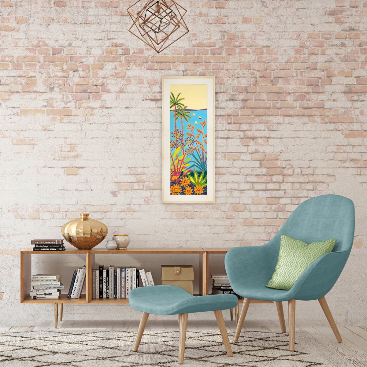 Original Painting by Joanne Short. Sailing Past the Gardens, Tresco
. 36 x 12 inches, oil on canvas