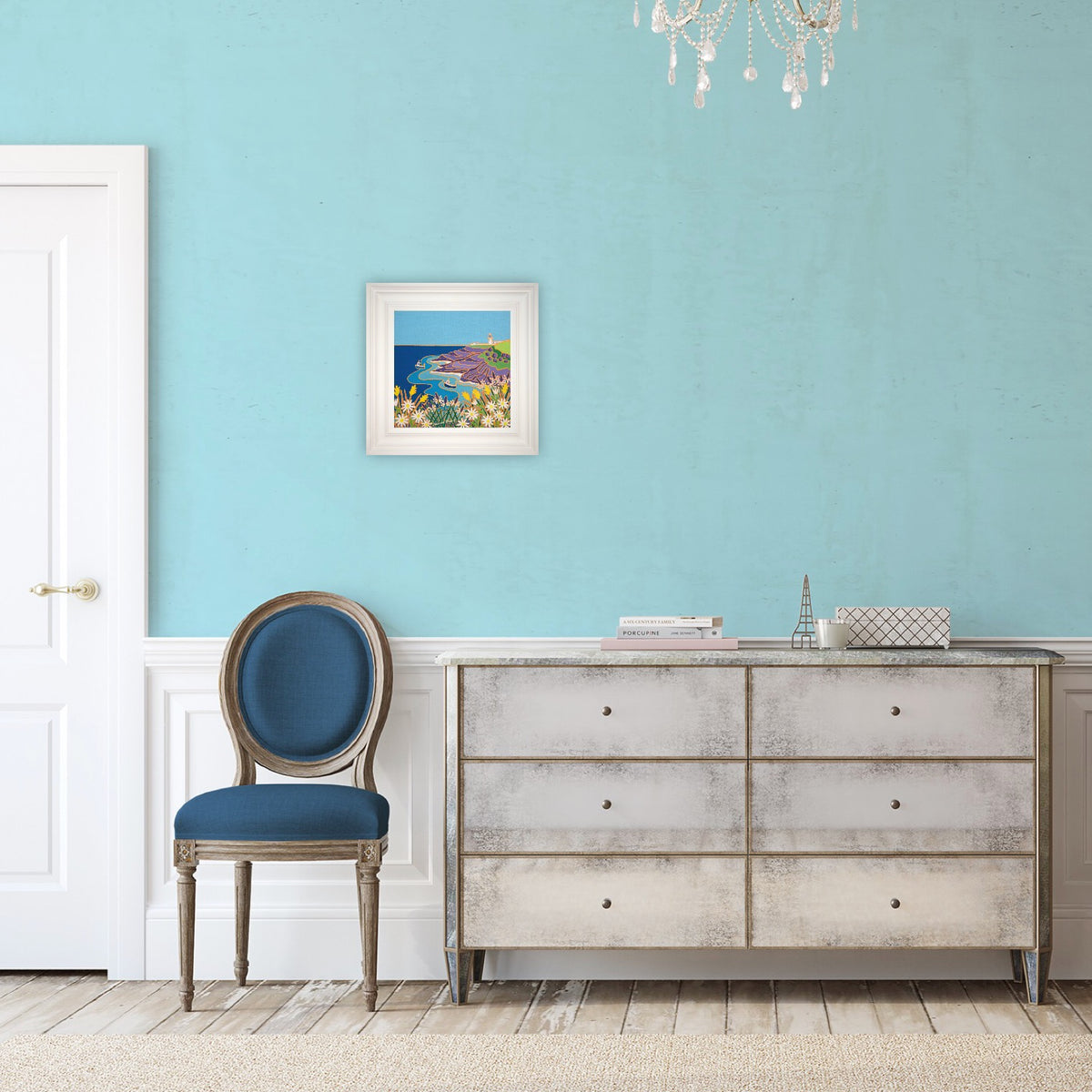 Cornwall Art Gallery Joanne Short Painting. 'View to the Lighthouse, Pendeen'
. 12 x 12 inches, oil on canvas