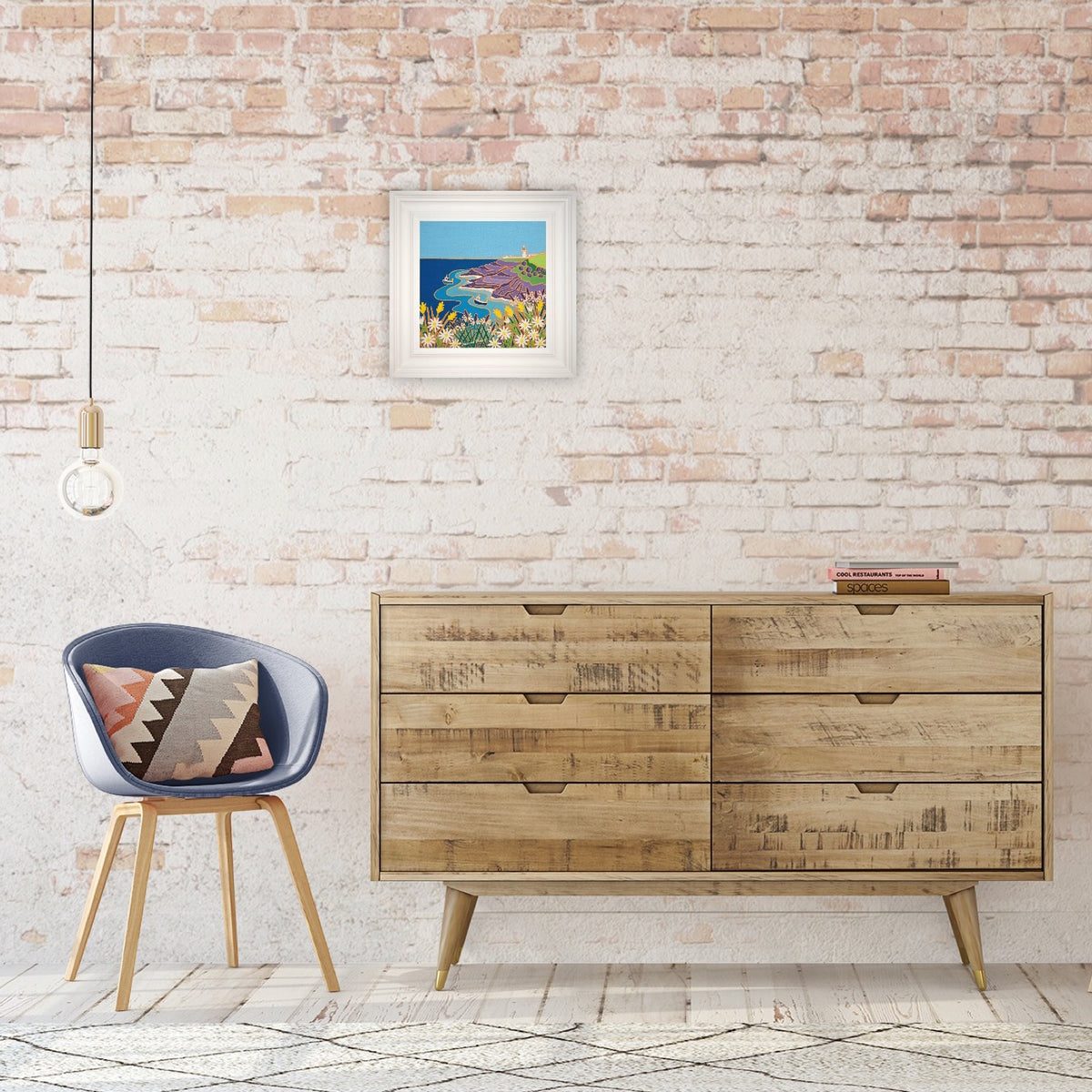 Cornwall Art Gallery Joanne Short Painting. 'View to the Lighthouse, Pendeen'
. 12 x 12 inches, oil on canvas