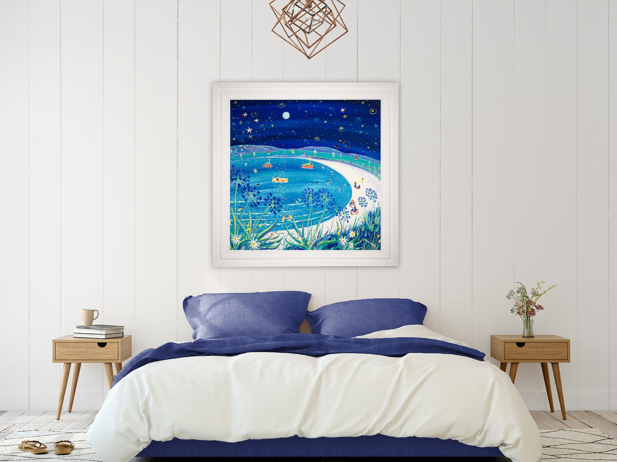 Cornwall Art Gallery Original Painting by John Dyer. Full Moon over Pentle Bay, Tresco.
100 x 100 cm, acrylic on canvas