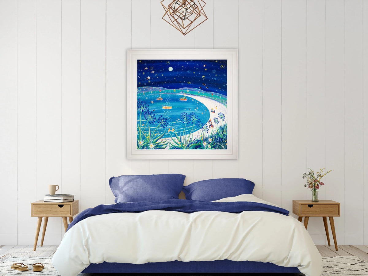 Cornwall Art Gallery Original Painting by John Dyer. Full Moon over Pentle Bay, Tresco.
100 x 100 cm, acrylic on canvas John Dyer