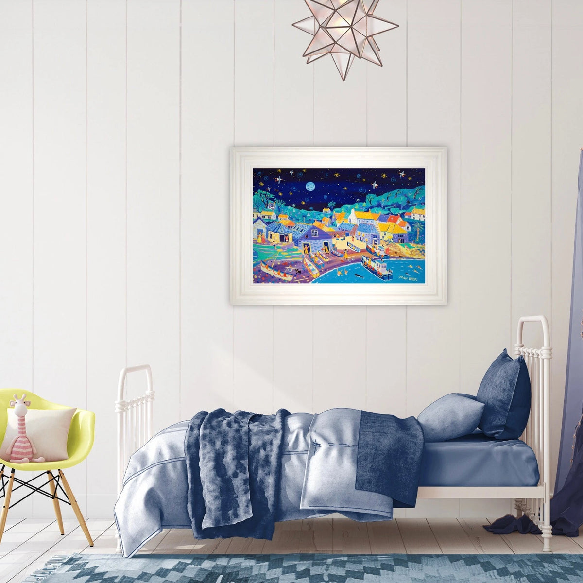 Painting by John Dyer. Moonlit Skinny Dippers, Cadgwith.
24 x 36 inches, acrylic on board John Dyer