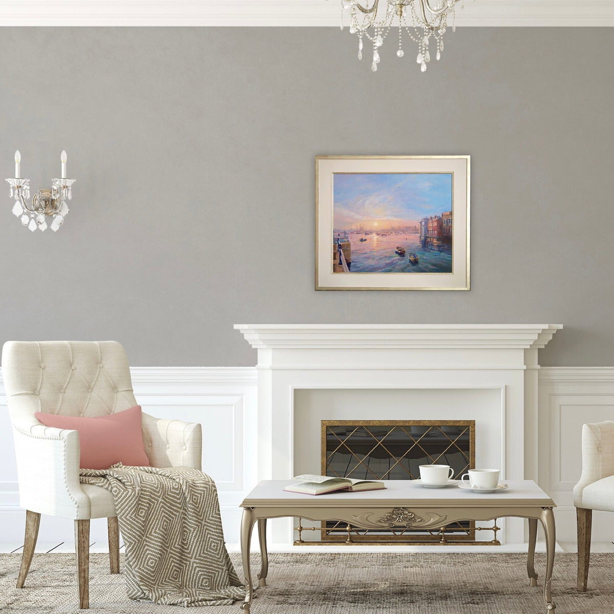 Ted Dyer Oil Painting. Sunrise over the Prince of Wales Pier, Falmouth
. 20 x 24 inches, oil on canvas Ted Dyer