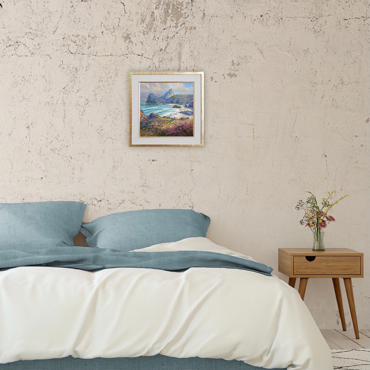 Ted Dyer painting. Soft Light, Kynance Cove. 14 x 14 inches oil on canvas.