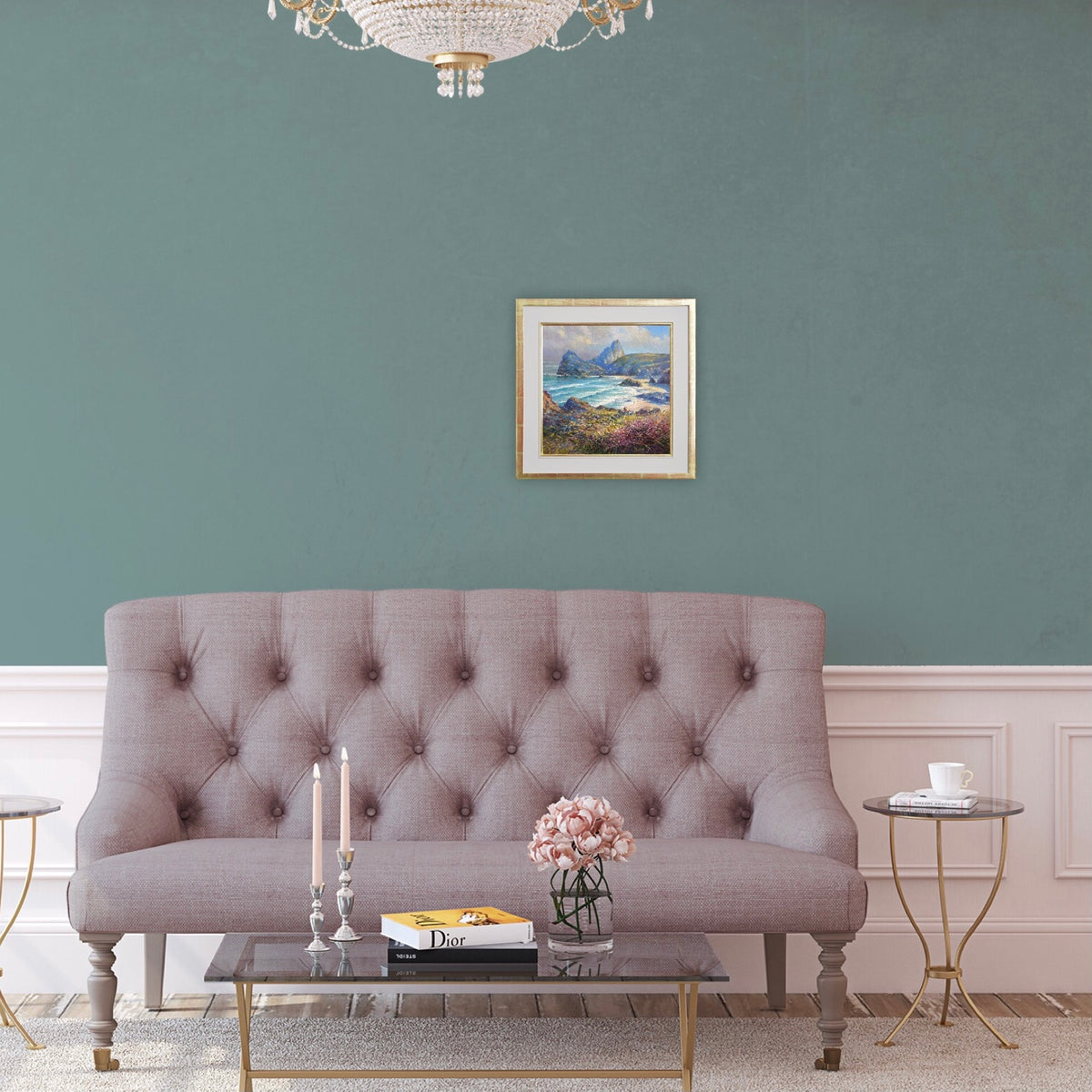 Ted Dyer painting. Soft Light, Kynance Cove. 14 x 14 inches oil on canvas.