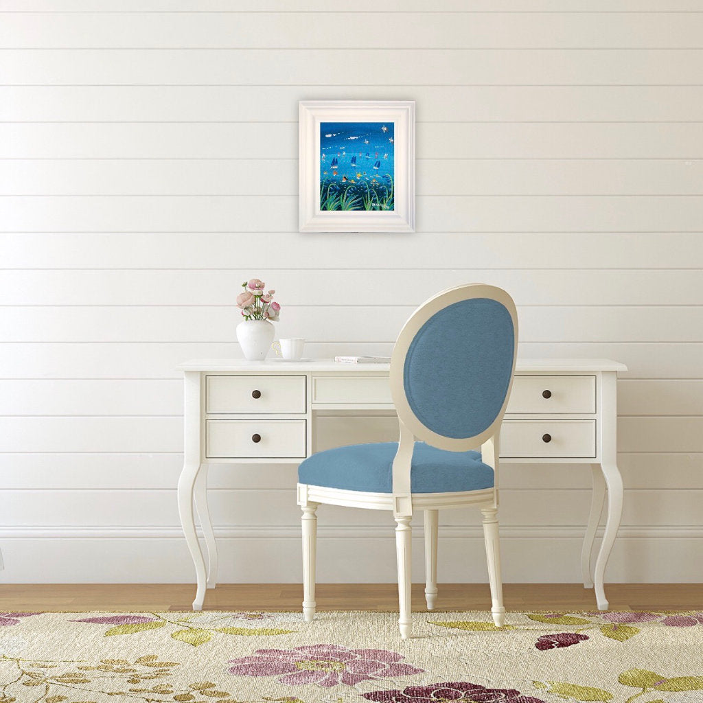 John Dyer Painting. Blue Bathing Belles.
12 x 10 inches, acrylic on canvas