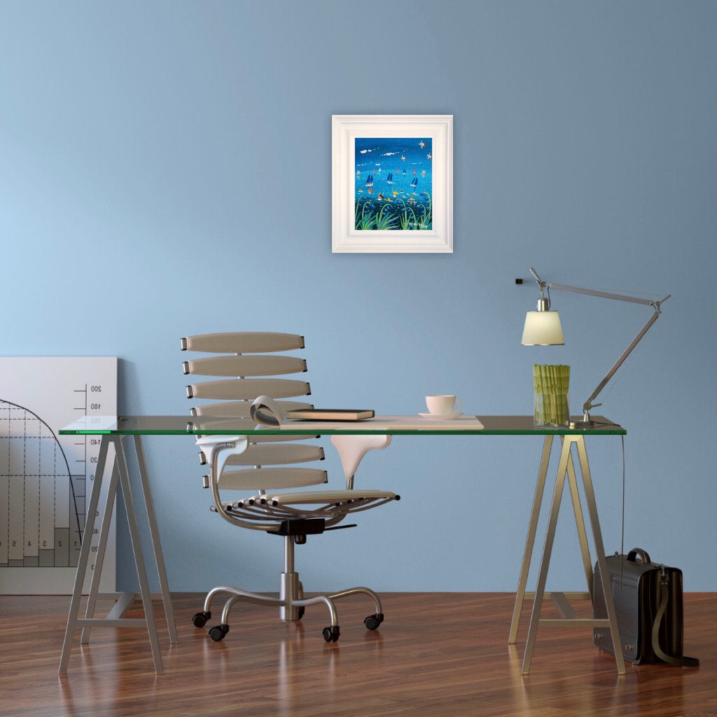 John Dyer Painting. Blue Bathing Belles.
12 x 10 inches, acrylic on canvas