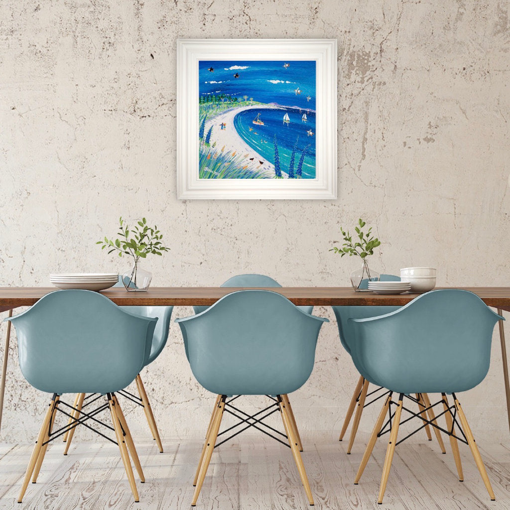 John Dyer Painting. Sparkling Blue Sea, Pentle Bay, Tresco.
24 x 24 inches, acrylic on canvas John Dyer