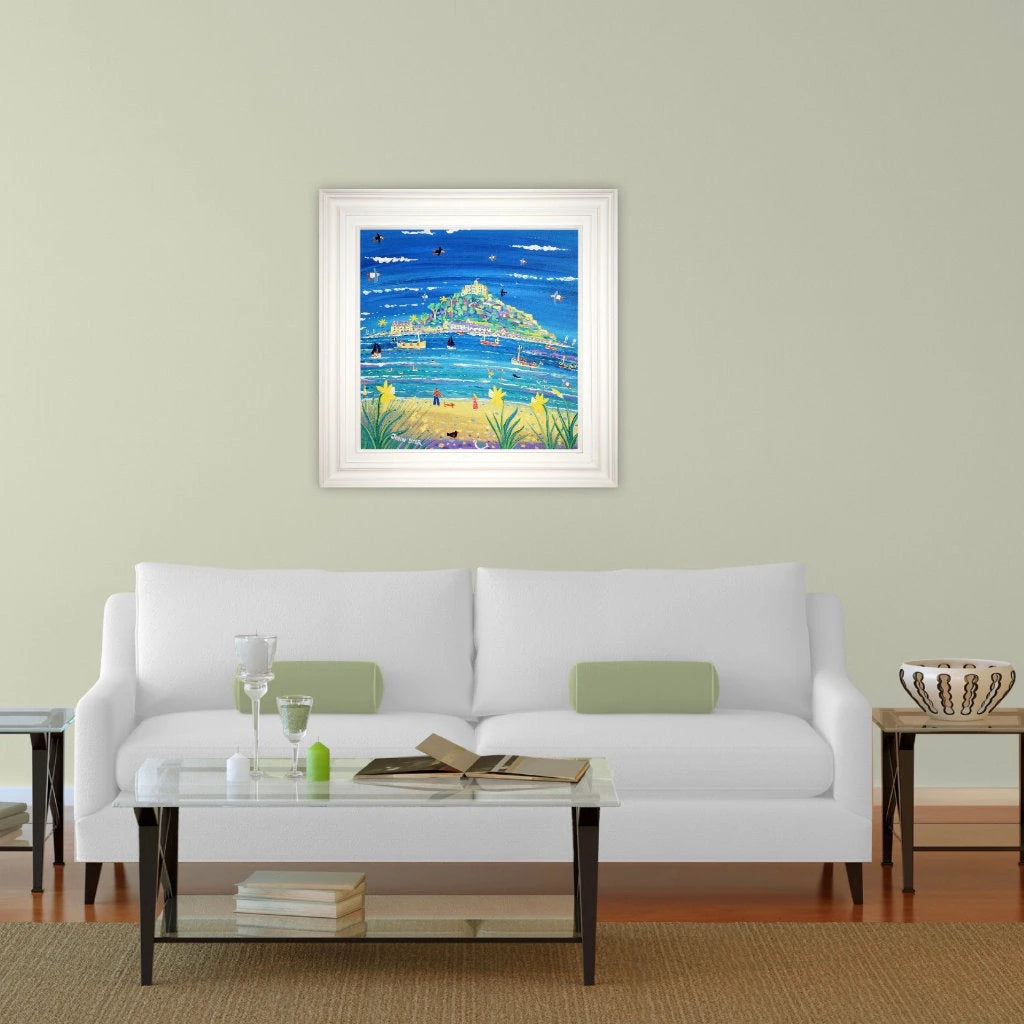 John Dyer Painting. Walking along the Shore, St Michael's Mount.
24 x 24 inches, acrylic on canvas John Dyer