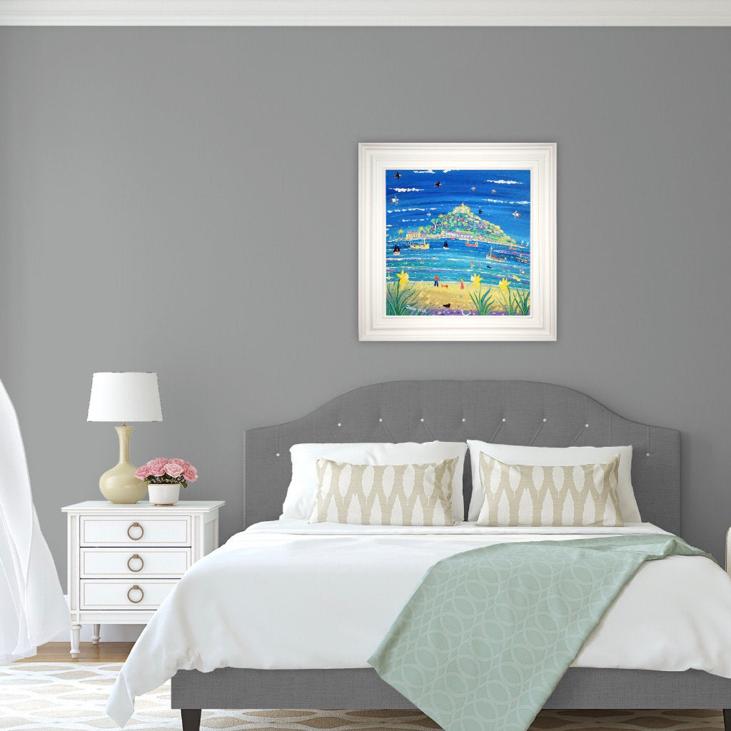 John Dyer Painting. Walking along the Shore, St Michael's Mount.
24 x 24 inches, acrylic on canvas