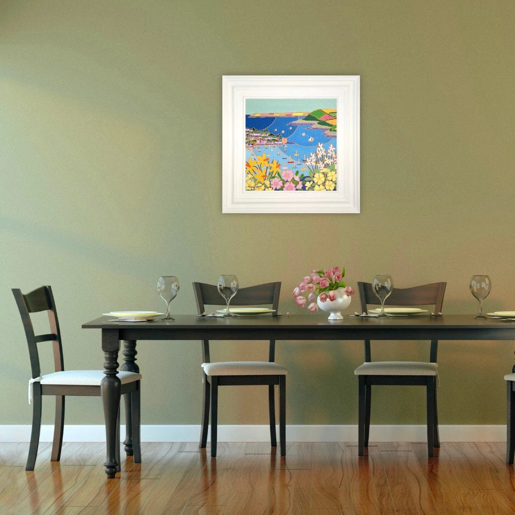 Cornwall Gallery Painting by Joanne Short. 'Spring Flowers Polruan'.
18 x 18 inches, oil on canvas Joanne Short