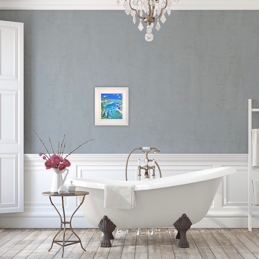 John Dyer Painting. Paddleboarding down the Gannel Estuary.
12 x 10 inches, acrylic on canvas