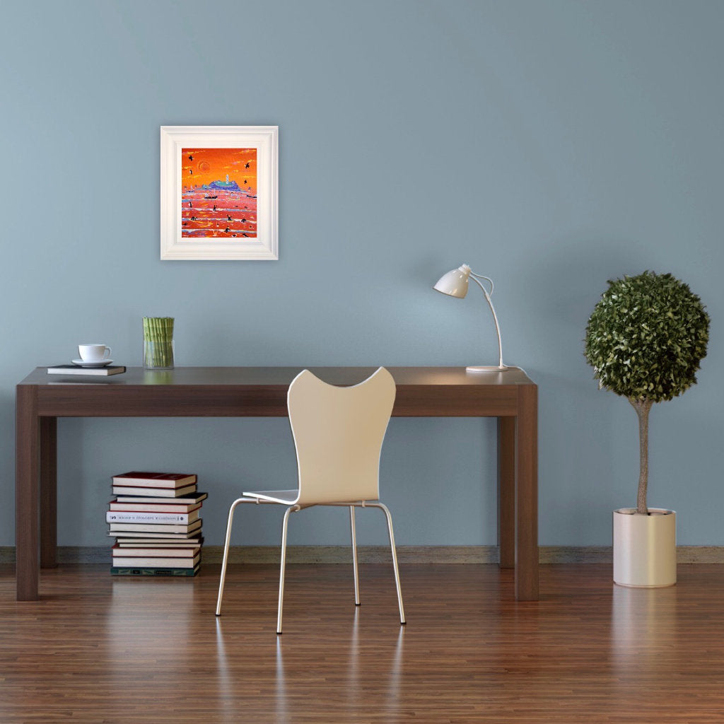 John Dyer Painting. Surfing the Sunset, Godrevy.
12 x 10 inches, acrylic on canvas