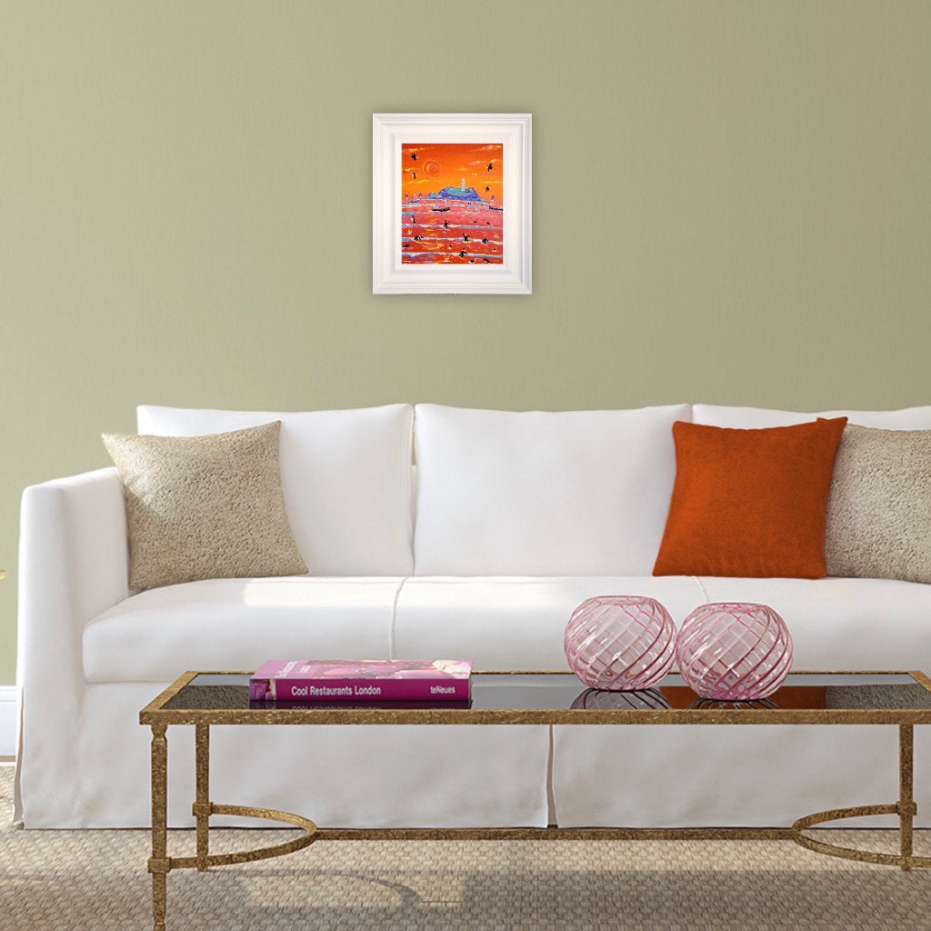 John Dyer Painting. Surfing the Sunset, Godrevy.
12 x 10 inches, acrylic on canvas