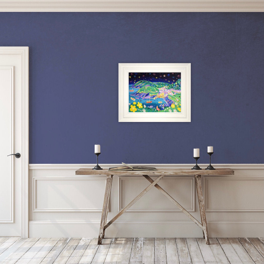 John Dyer Painting. Twinkling Stars, Portloe. 18 x 24 inches acrylic on canvas