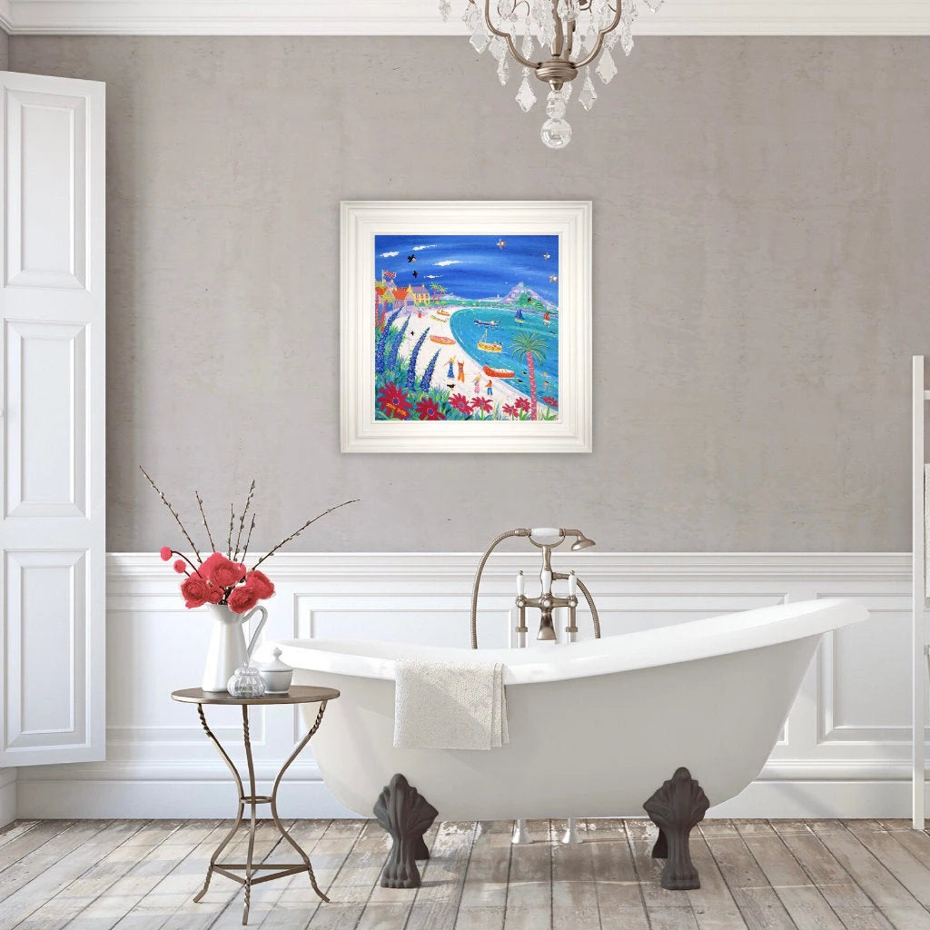 John Dyer Painting. Holiday Time, Old Grimsby, Tresco.
24 x 24 inches, acrylic on canvas John Dyer