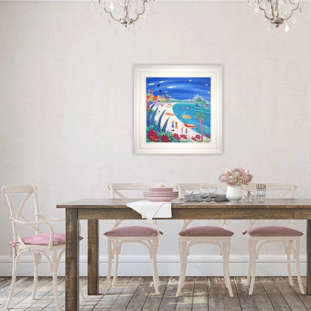 John Dyer Painting. Holiday Time, Old Grimsby, Tresco.
24 x 24 inches, acrylic on canvas John Dyer