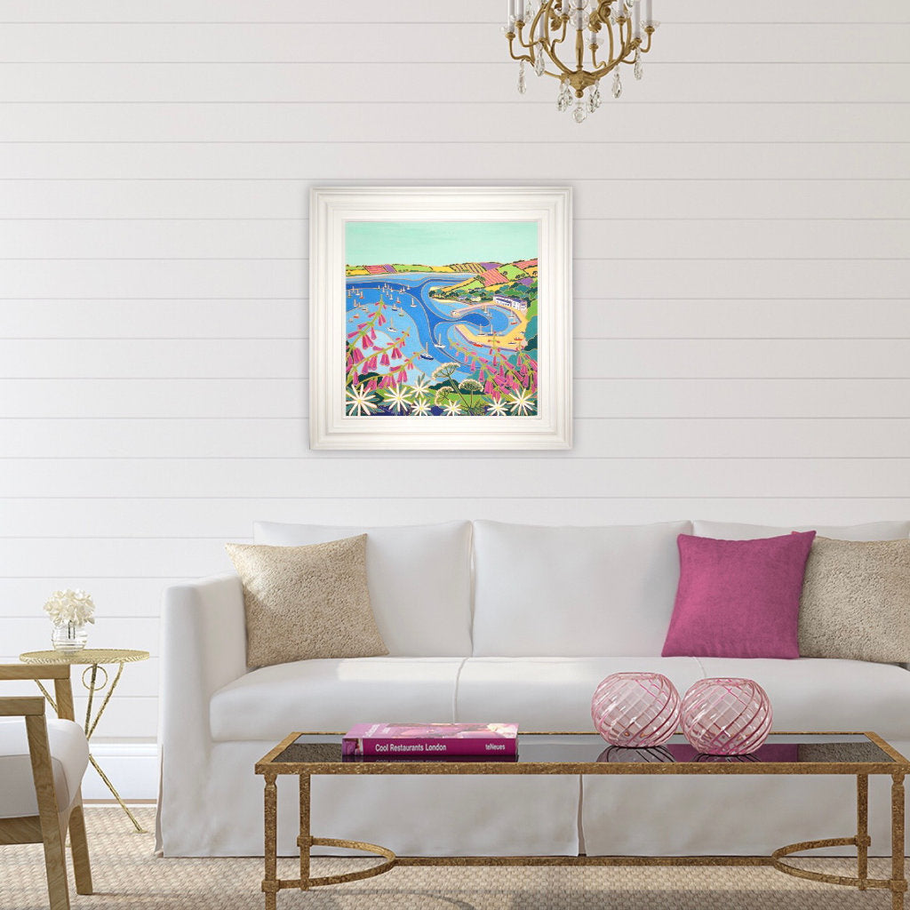 Original Painting by Joanne Short. Looking through the Wild Flowers to Mylor Harbour.
24 x 24 inches, oil on canvas