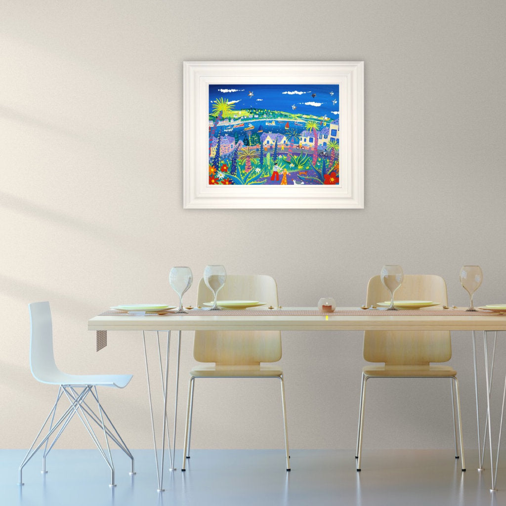 Cornwall Art Gallery Painting by John Dyer. 'Tropical View to Trefusis Beach from Falmouth'. 18 x 24 inches, acrylic on canvas,