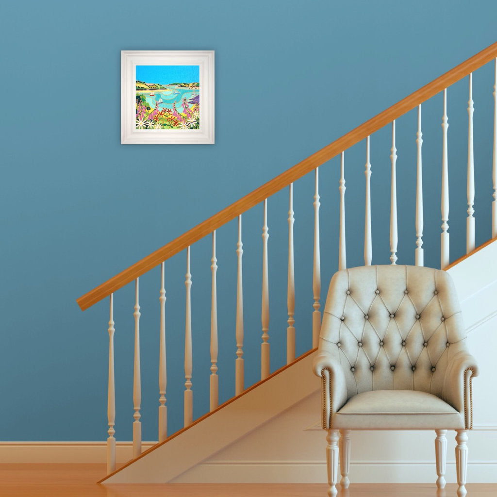 'View of the Carrick Roads from Trelissick'. 12x12 inches oil on canvas. Cornwall Art Gallery Painting by Joanne Short.