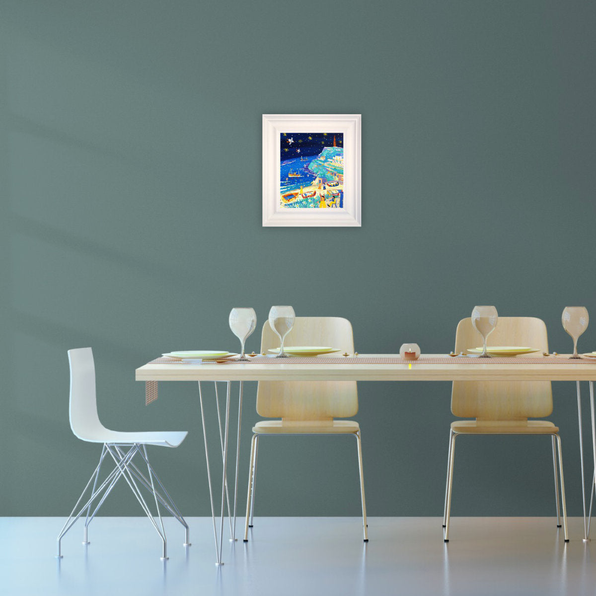 'Twinkling Stars, Cape Cornwall', 12 x 10 inches original art acrylic on canvas. Paintings of Cornwall by Cornish Artist John Dyer from our Cornwall Art Gallery