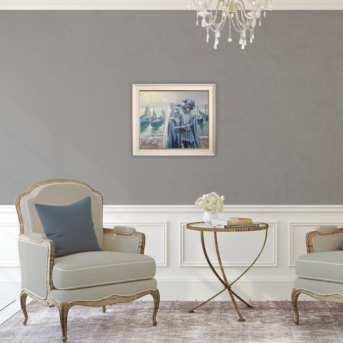 'Misty Carnival Morning. Venice', 20 x 24 inches original art oil on canvas. Paintings of Italy by Artist Ted Dyer from our Cornwall Art Gallery