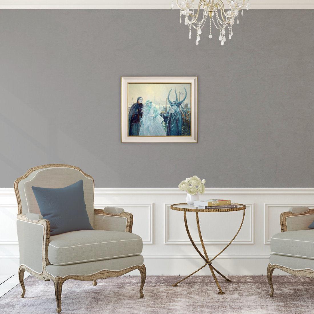 'Magical Carnival Morning. Venice', 20 x 24 inches original art oil on canvas. Paintings of Italy by Artist Ted Dyer from our Cornwall Art Gallery