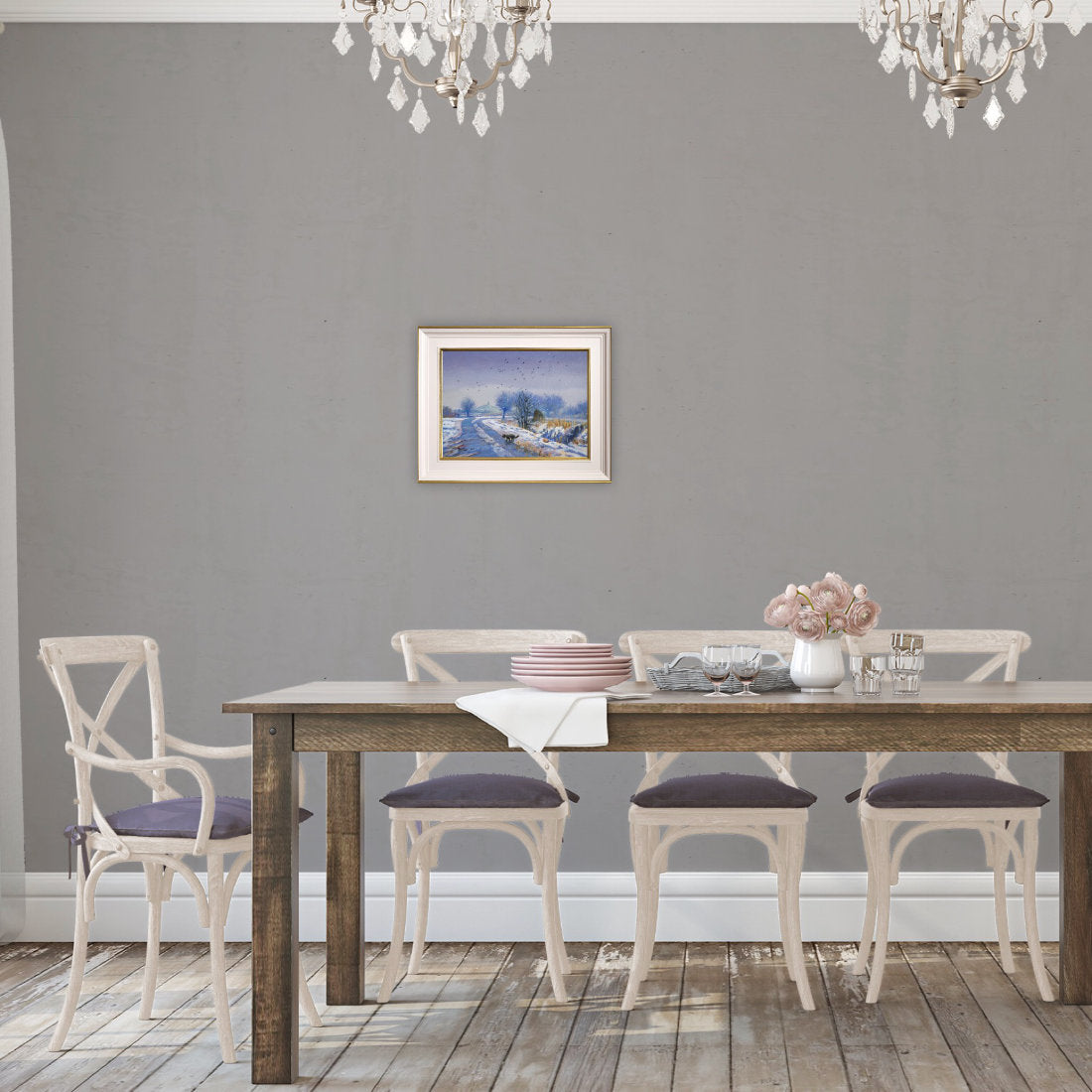 'Homeward Bound. Near Glastonbury Tor, Somerset', 12 x 16 inches original art oil on canvas. Paintings of Somerset by Cornish Artist Ted Dyer from our Cornwall Art Gallery