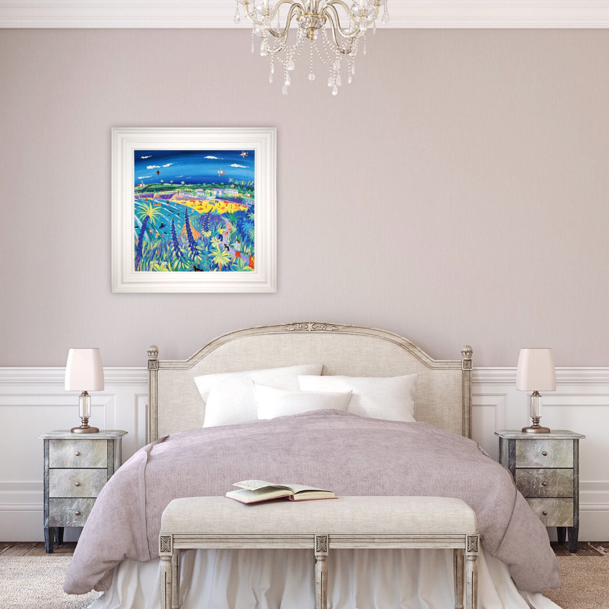 'Colourful Walk to Swanpool', 24x24 inches acrylic on canvas. Cornwall Painting by Cornish Artist John Dyer. Cornish Art from our Cornwall Art Gallery