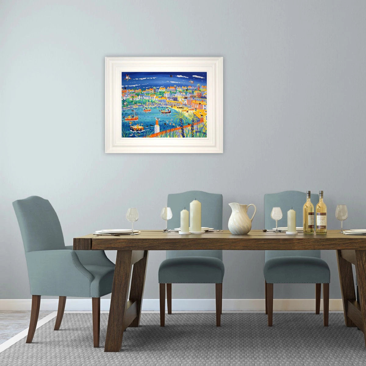 'Harbour Fun, Port Isaac', 18x24 inches acrylic on canvas. Cornwall Painting by Cornish Artist John Dyer. Cornish Art from our Cornwall Art Gallery John Dyer